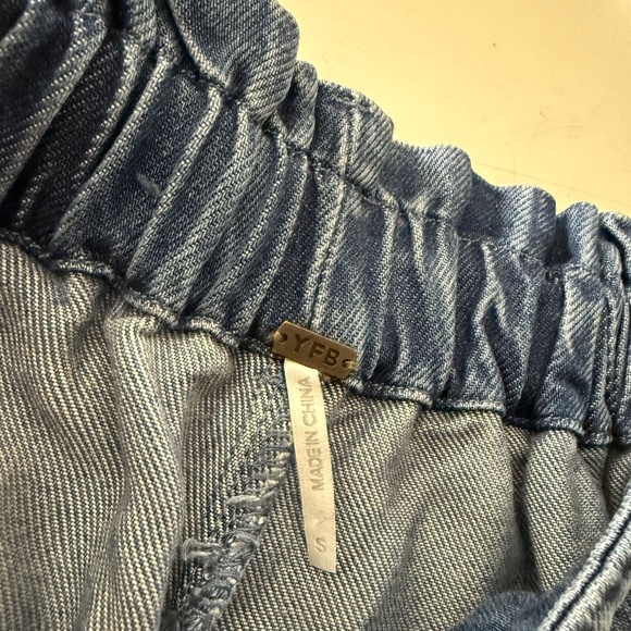 Young Fabulous & Broke Light Wash Denim Paperboy Wide Leg Jeans SMALL High Rise - Picture 4 of 10